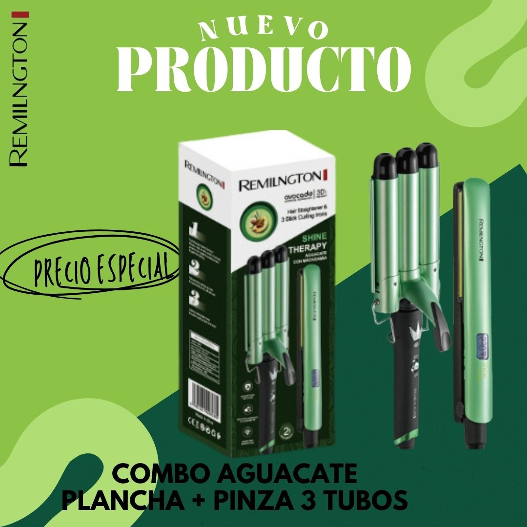 Plancha de pelo y pinza de 3 tubos para crespos