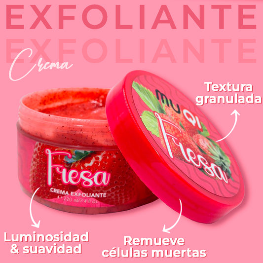 Exfoliante de fresa para el cuerpo, remueve células muertas