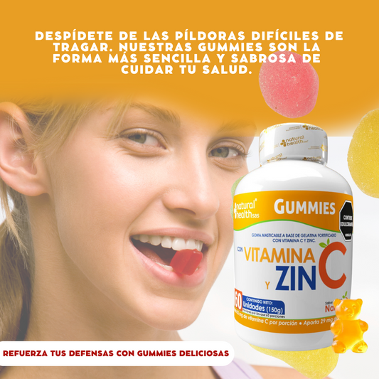 Vitamina C en gomitas con Zinc